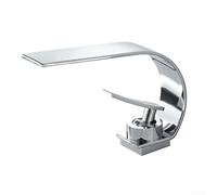 Robinet d'évier à bec cascade noir avec double bouton de réglage de la température en laiton avec jet de bulles anti-éclaboussures et design élégant (argenté)