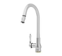 Robinet d'évier avec pulvérisateur Pull Down - En acier inoxydable - Pivotant à 360° - Pour cuisine, salle de bain, buanderie