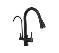 Robinet d'évier de cuisine à 3 voies - Robinets mitigeurs extractibles avec 2 modes de pulvérisation, design pivotant à 360 ° pour système de filtre à eau sous évier, élégant et fonctionnel (couleur
