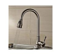 Robinet d'évier de cuisine à eau avec entraînement, robinets de bassin en laiton de boulet en laiton à 2 fonctions robinets de vanité à poignée unique et à eau chaude, ponts de cuisine montés,
