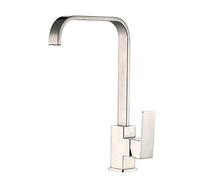 Robinet d'évier de Cuisine carré à Sept caractères, Robinet de Cuisine en Acier Inoxydable 304, mélangeur d'eau Froide, poignée Unique, Rotation à 360 degrés