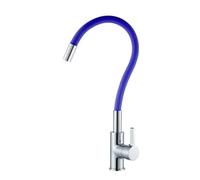 Robinet d'évier de cuisine en caoutchouc, 1 pièce, plusieurs couleurs, tuyau en Silicone, robinet mélangeur chaud et froid, rotation dans toutes les directions for le montage sur le pont(Pueple)