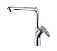 Robinet d'évier de cuisine en laiton à manche unique à un lavabo à lavage à lavage à lave-vaisselle avec un mélangeur de bassin d'eau chaude et froide robinet de lavabo à pont monté, chrome,