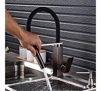 Robinet d'évier de cuisine for bar Farmhouse Commercial, robinet traditionnel en laiton massif, à levier unique, mitigeur bec extractible, monté sur pont