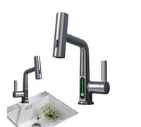 Robinet d'évier de cuisine, mitigeur pour évier de cuisine, robinet avec ressort rotatif à 360 ° avec pommeau amovible, robinet à trois modes d'eau pour évier de cuisine, baignoires, lavabo