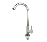 Robinet d'évier de cuisine moderne à poignée unique en acier inoxydable 304 - Design élégant plaqué - Économie d'eau - Idéal pour les camping-cars, les buanderies et les jardins