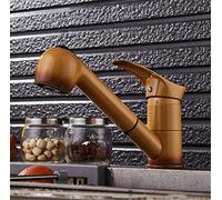 Robinet d'évier de Cuisine pivotant à 360 degrés extractible, économie d'eau, lavabo Poli, mélangeur de Grue, Robinet en Laiton à poignée Unique monté sur Le Pont/Chrome