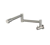 Robinet d'évier de cuisine pliable en acier inoxydable 304, robinet mural simple for évier froid, robinet de remplissage de casserole Commercial(Nickel)