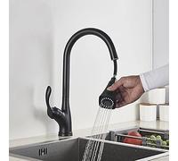 Robinet d'évier de Cuisine pour la Ferme Bar Commercial, Noir Sortez en Mode Stream Stream Rotation à 360 degrés, mélangeurs d'évier Froid (Noir)