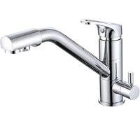 Robinet d'évier de Cuisine pour système d'osmose, Robinet 3 Voies Chaud Froid, Rotation à 360°, mitigeur 3 en 1 pour Filtre à Eau, Farine d'avoine (Couleur : Wasserhahn Küche Schwarz)