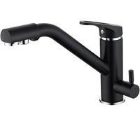 Robinet d'évier de Cuisine pour système d'osmose, Robinet 3 Voies Chaud Froid, Rotation à 360°, mitigeur 3 en 1 pour Filtre à Eau, Farine d'avoine (Couleur : Wasserhahn Küche Schwarz)