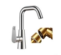 Robinet d'évier de cuisine rétractable noir avec double mode de pulvérisation, robinet mélangeur d'eau chaude et froide à poignée unique, support de montage pour 1 ou 3 trous (argent)
