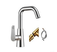 Robinet d'évier de cuisine rétractable noir avec double mode de pulvérisation, robinet mélangeur d'eau chaude et froide à poignée unique, support de montage pour 1 ou 3 trous (argent2)