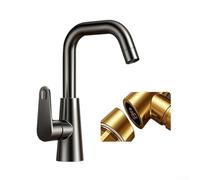Robinet d'évier de cuisine rétractable noir avec double mode de pulvérisation, robinet mélangeur d'eau chaude et froide à poignée unique, support de montage pour 1 ou 3 trous (gris)
