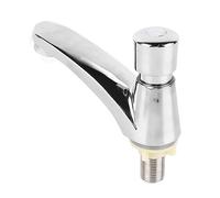 Robinet d'évier de Lavabo, Robinet de Temporisation Antirouille et Anti fuite Simple économie d'eau en Cuivre Froid pour le Public de l'hôtel