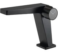 Robinet d'évier de salle de bain à poignée unique - Design étendu - Compatible avec évier à 1 trou - Robinet de salle de bain moderne pour une mise à niveau élégante du lavabo