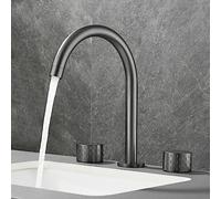 Robinet d'évier de salle de bain à trois trous en laiton robinet mélangeur chaud et froid robinets d'évier de baignoire débit réglable design moderne installation facile idéal pour la rénovation de la