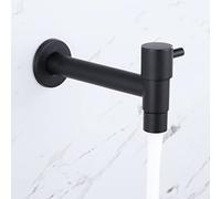 Robinet d'évier de salle de bain en acier inoxydable pour montage mural, ouverture et fermeture rapide, robinet d'étang de jardin, extérieur noir mat