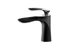 Robinet d'évier de salle de bain noir - Robinet chaud et froid à poignée unique - Robinet mitigeur d'eau moderne pour salles de bains élégantes (MP19 1 noir B)