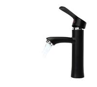 Robinet d'évier de salle de bain noir - Robinet mitigeur chaud et froid à poignée unique - Robinet de lavabo moderne noir mat (MP22)