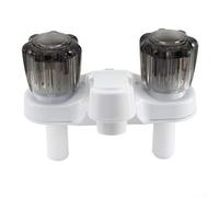 Robinet d'évier de salle de bain, robinet de salle de bain à deux poignées avec étiquettes chaudes et froides, pour robinet de salle de bain de camping-car, installation facile