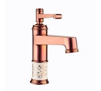 Robinet d'évier de salle de bain vintage en laiton à poignée unique style rétro antique robinet mitigeur de lavabo finition or rose élégants pour décoration de la maison