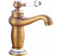 Robinet d'évier de salle de bain vintage noir rétro chaud et froid Robinet mitigeur à poignée unique pour salle de bain élégante et facile à installer