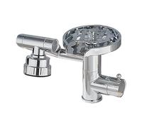 Robinet D'évier et Rince Verres 2 en 1, Robinet D'évier de Cuisine Rotatif, 4 Modes de Sortie D'eau, Accessoire de Lavage de Tasses en Laiton pour Maison et L'hôtel(Silver)