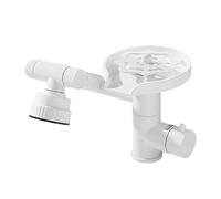 Robinet D'évier et Rince Verres 2 en 1, Robinet D'évier de Cuisine Rotatif, 4 Modes de Sortie D'eau, Accessoire de Lavage de Tasses en Laiton pour Maison et L'hôtel(White)