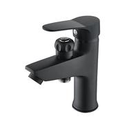 Robinet d'évier moderne noir à double installation facile débit d'eau lisse en cuivre accessoire de salle de bain élégant et robinet de lavabo pour un usage domestique et commercial.