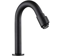 Robinet d'évier noir mat à poignée unique pour salle de bain avec bec verseur pour décoration d'intérieur moderne
