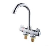 Robinet d'évier pliable à double poignée rotative à 360 degrés avec contrôle de l'eau chaude et froide, fileté G1/2 pour un montage facile dans les yachts, camping-cars et éviers de cuisine