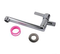 Robinet d'évier rotatif en acier inoxydable avec design à longue portée pour un nettoyage facile, robinet d'eau froide unique avec aérateur en nid d'abeille, argent, 25 cm (20 cm)