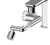 Robinet d'Extension Multifonctionnel Rotatif à 1080 Degrés, avec Double Mousseur Réglable, Rallonge de Robinet Extensible de 55 mm avec Filtre pour Cuisine et Salle de Bain (8 Filtres, G1/2-M22-M24)