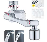 Robinet d'Extension Multifonctionnel Rotatif à 1080 Degrés, YRAKOZIN Accessoire de Filtre Robinet, Mousseur Robinet avec Deux Méthodes Sortie d'eau pour Cuisine Salle de Bain [8 Filtres, M20-M22-M24]
