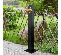 Robinet d'extérieur à colonne autoportante en acier inoxydable 304, robinet de jardin à double sortie pour colonne verticale carrée, fontaine décorative, distributeur d'eau, borne d'incendie(Height: 9
