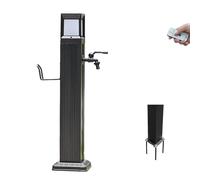 Robinet d'extérieur avec éclairage LED 4 couleurs, colonne d'arrosage verticale en métal avec base pré-encastrée, support de tuyau d'arrosage autoportant avec robinet(Single)