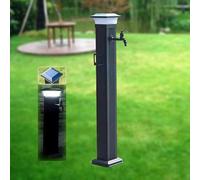 Robinet d'extérieur avec lumière LED solaire - Résistant au gel - 104 cm - Robinet d'eau autonome - Poteau d'alimentation en eau durable - Idéal pour les jardins et les terrasses