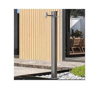 Robinet d'extérieur en Acier Inoxydable avec Colonne d'eau - Robinet antigel autoportant de 80 cm pour arrosage et Irrigation de Jardin, Support de Tuyau Durable, Design carré Gris