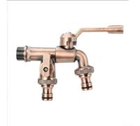Robinet d'extérieur en laiton conçu pour une utilisation simultanée avec deux sources d'eau (bronze rouge)