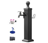 Robinet d'extérieur, fontaine d'extérieur en acier inoxydable, colonne d'eau de jardin avec robinet à double sortie pour l'irrigation et le lavage des jardins agricoles,One Color-114cm/45in