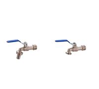 Robinet d'extérieur pour jardin Robinets de jardin bleus en alliage zinc for irrigation industrielle et domestique avec double mamelon robinet balcon extérieur(Blue B and Blue C)