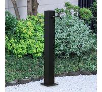Robinet d'extérieur, robinet de jardin vertical carré noir, robinet d'eau antigel à montage au sol avec accessoires de montage pour l'irrigation/lavage des cours(Height: 60cm/23.6in)