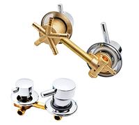 Robinet d'inverseur de douche en laiton massif de qualité supérieure - Mitigeur 3 voies G1/2 pour eau froide et chaude - Ajustement de 9 à 14,5 cm - Idéal pour les robinets de baignoire et les cabines