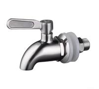 Robinet distributeur de boissons en acier inoxydable 304 pour eau, jus, cocktails, raccord de bar de fête (argent, 12 mm/16 mm) (12 mm)