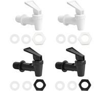 Robinet distributeur de boissons en plastique, pour boissons froides et chaudes, robinet distributeur de boissons, pour fût de bière, jus, verre, café, fontaine à boire, noir + blanc, lot de 4