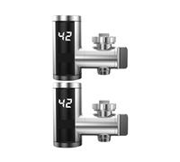 Robinet distributeur d'eau chaude et froide instantané Connecteur de robinet de chauffe-eau électrique instantané, 3000W, sans réservoir, entièrement en acier inoxydable, chaleur rapide 3S(2PCS XH-JB1