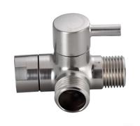 Robinet Divergent Douche 3 Voies Laiton Massif G1/2(brushed color) | Laiton massif, 3 voies, commutation pour facile, compatible G1/2, brossé mat