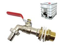 Robinet Double de Jardin, Robinet en Laiton, 1/2" Double Sortie avec Embout,Convient pour jardin, citerne de pluie, machine à laver, Ménage et Industrie (Tête unique)