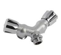 Robinet Double En Y A 2 Tetes Laiton Chrome chrome G